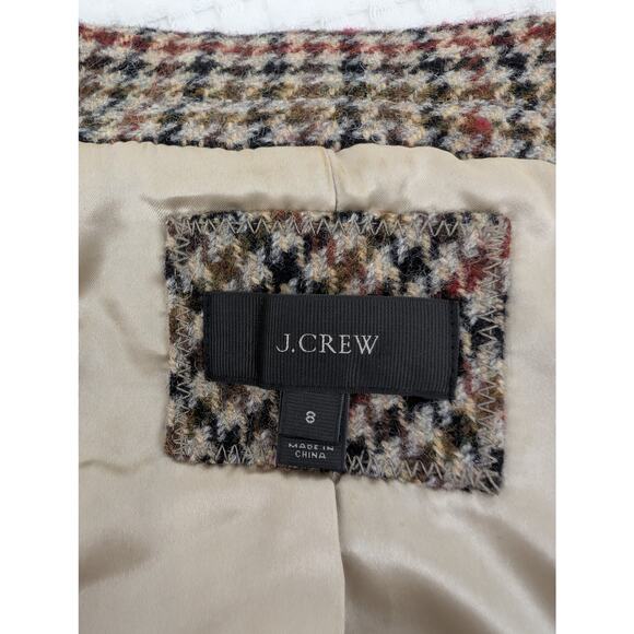 J.Crew Regent houndstooth jewel embellished collar blazer sz 8 - Picture 9 of 16